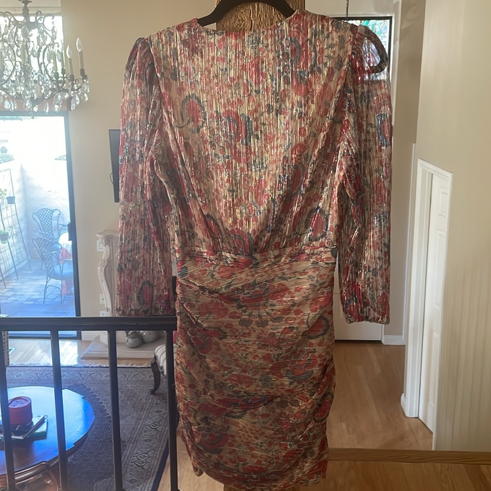 ba&sh Metallic Shimmery Ruched Dress - Picture 9 of 10